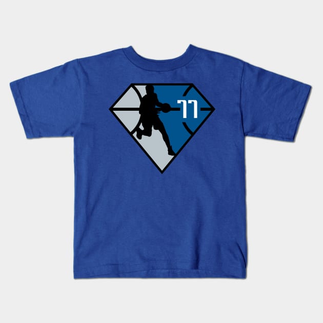 Luka Doncic Diamond #77 (Silver / Gray / White) Kids T-Shirt by ParaholiX